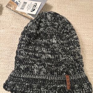 Heathered Gray and Black Knit Beanie